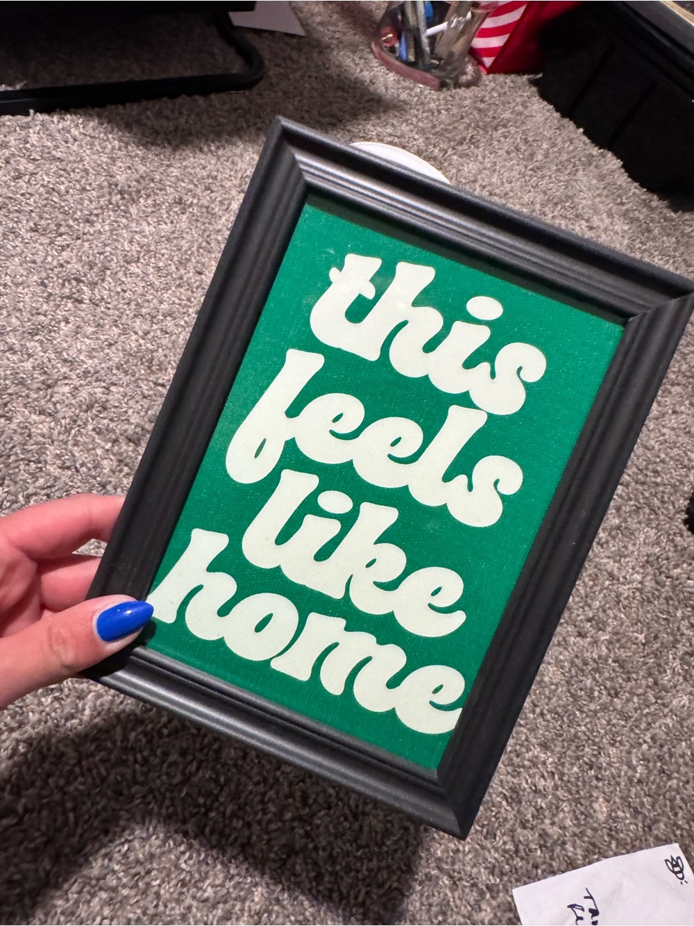 Framed "This Feels Like Home" Wall Art - Green